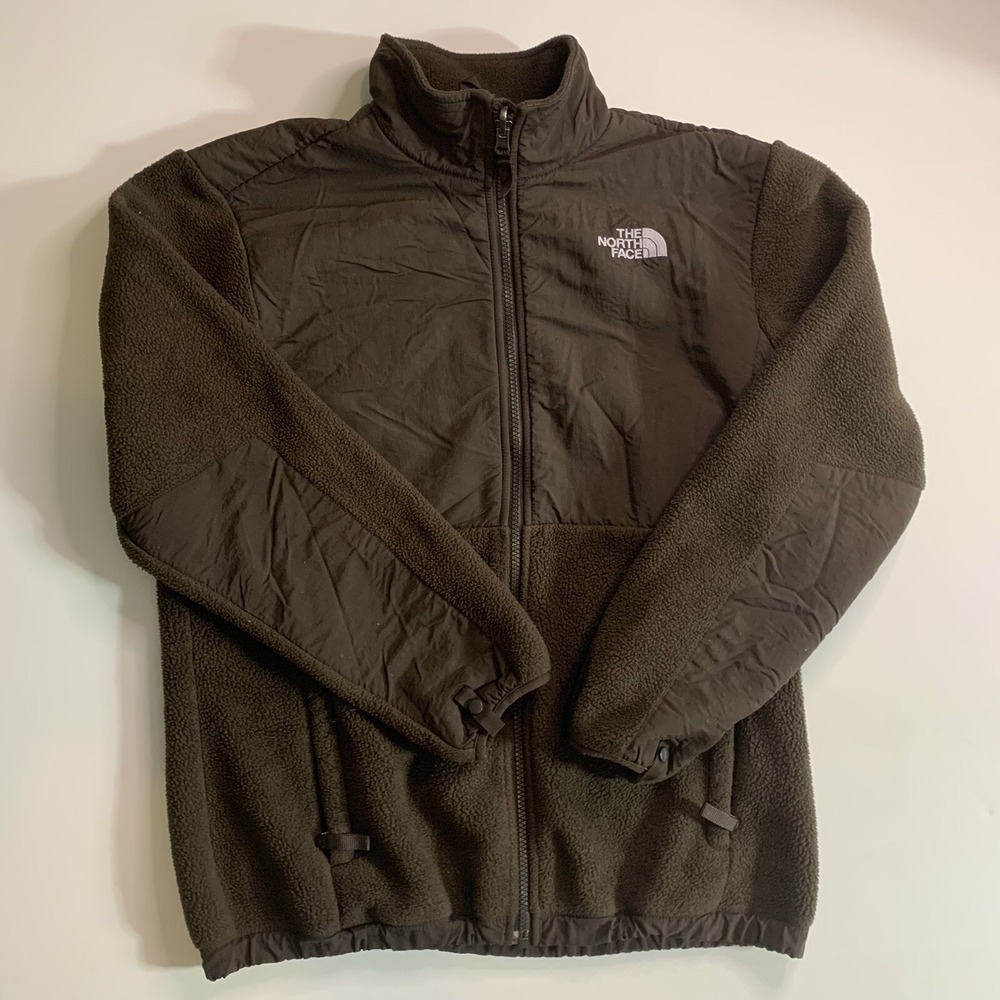 The North Face Girls XL Denali Fleece Jacket Brown Full Zip Polartec AC9Q